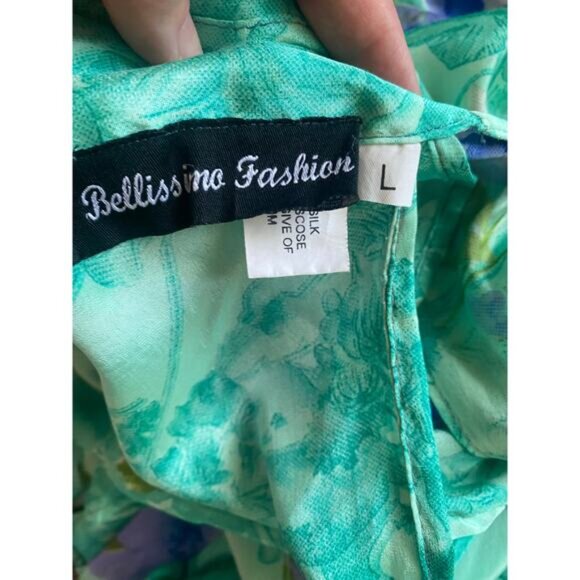 Bellissimo Fabrics Silk Wrap Skirt Tiered Multi Pattern Size L-XL- 1X - Picture 2 of 6